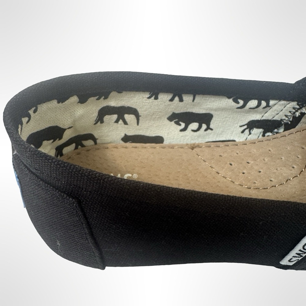 Toms Women's Classic Canvas Slip On Shoes Size 9 Wide New With Box Black Casual - Picture 6 of 7